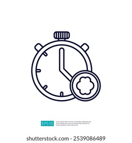 The image features a simple outline of a stopwatch with a clock face and a flower icon, symbolizing time management and productivity in a visually appealing manner.