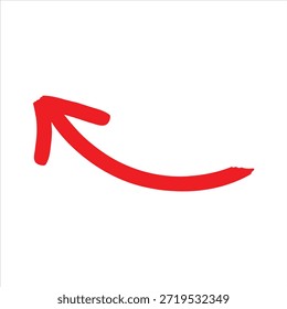 La Imagen presenta una sola flecha roja con forma curva. La flecha apunta hacia arriba y hacia la derecha, sugiriendo dirección o movimiento. El fondo es blanco liso, que contrasta con el color rojo vibrante de la flecha, por lo que es el punto focal de la Imagen.
