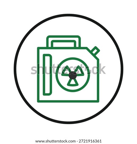 The image features a stylized depiction of a fuel reservoir, prominently displaying a symbol indicative of potential hazards and environmental concerns. This is a vector illustration designed to