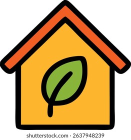 The image features a stylized depiction of a house