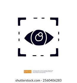 The image features a stylized eye enclosed in a rectangular frame, symbolizing vision or observation, often used in design or technology contexts.