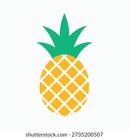 The image features a stylized illustration of a pineapple with a yellow body and green leaves on top. The pineapple body has a white diamond pattern. The background of the image is plain white.