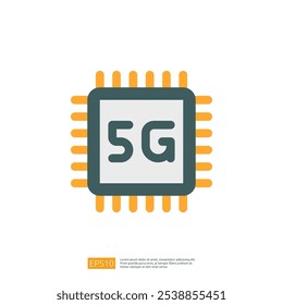 The image features a stylized microchip with the text "5G" prominently displayed, symbolizing advanced telecommunications technology.