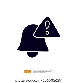 The image features a stylized notification bell with an exclamation mark inside a warning triangle, symbolizing alerts or important messages.