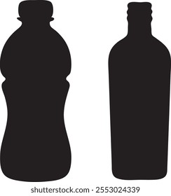 La Imagen presenta dos siluetas de botella negras: una curvada y ergonómica, la otra alta y cilíndrica