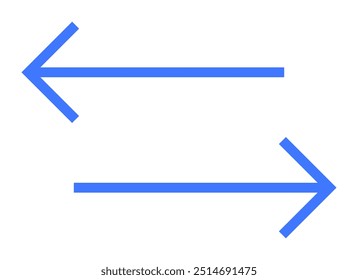 The image features two horizontal blue arrows. One is pointing to the left and the other to the right. Themes: direction, movement, navigation, choice, orientation.