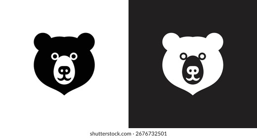 Image features two minimalist bear head logos with a playful, rounded design. One is black on white, the other white on black, creating a mirrored effect.