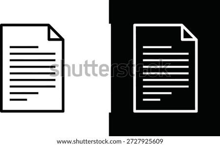 The image features two minimalist icons of a document. Each icon depicts a rectangular piece of paper with horizontal lines suggesting text and a folded top-right corner.