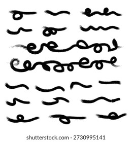 The image features a variety of black squiggly and wavy lines on a white background, resembling different handwritten patterns and textures.