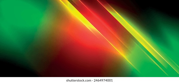 The image features a vibrant backdrop displaying a mix of red, yellow, and green lines, creating a dynamic and engaging visual effect