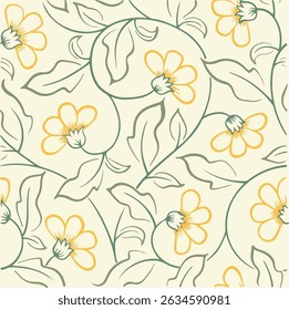 The image features a vibrant pattern of flowers and leaves, showcasing a beautiful motif. It could be used for wrapping paper, fabric designs, or as an illustration.