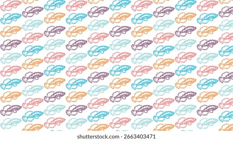 
The image features a vibrant, repeating pattern of stylized fish in various colors, including orange, blue, pink, purple, and teal, set against a white background.