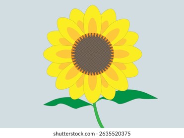 A imagem apresenta uma vibrante flor amarela cercada por folhas verdes. É provavelmente um tipo de girassol, caracterizado por suas pétalas brilhantes e aparência alegre.