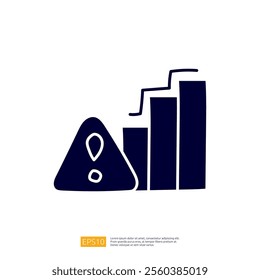 The image features a warning symbol next to a bar graph with ascending bars, indicating a rise in data or metrics, likely related to a business or financial context.