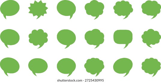An image featuring 18 distinct green leaf shapes arranged in three rows, each with a unique label underneath.