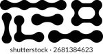 An image featuring a collection of abstract black shapes resembling interconnected nodes or organic forms, arranged in rows against a white background.