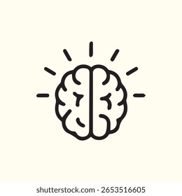 An image featuring a minimalist brain icon that symbolizes intelligence ideas and mental health designed for creativity and innovation projects.