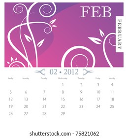 An image of February month victorian calendar page.