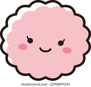 The image of female hormones, etc. Fluffy round characters