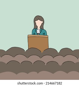 An image of a female public speaker.
