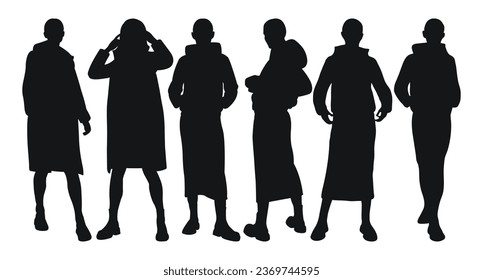 Image of female silhouettes. Woman, female, maiden, lass, lady, girl