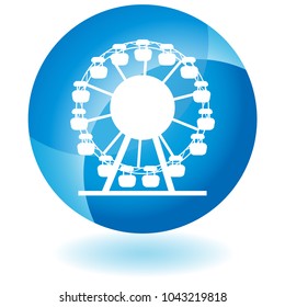 An image of a Ferris Wheel Button isolated on white.