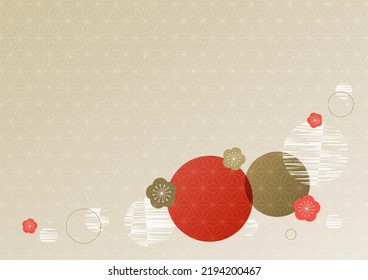 Image of festive Japanese background in gold and red and white