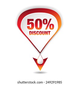 An image of a fifty percent discount icon.