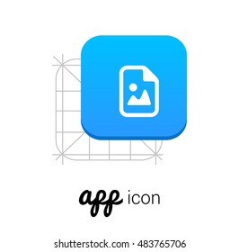 Image File Blue Mobile App UI/UX Button Corporate Logo / Icon Design