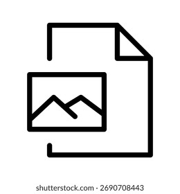 Image file document icon, photo attachment outline