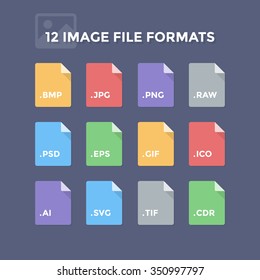 Image file formats. Photo and graphic file type icons