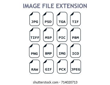 Image file formats. Photo and graphic file type icons