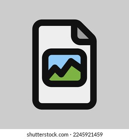 Image file icon in filled line style, use for website mobile app presentation