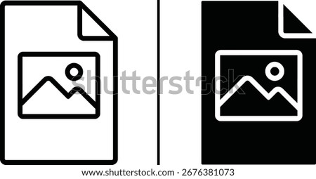 Image File Icon with a Landscape Picture, Representing a Graphic Document or Media File.

