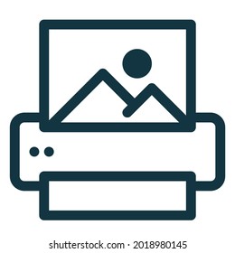 Image file print icon. Printer icon. Photo printer icon. Vector illustration