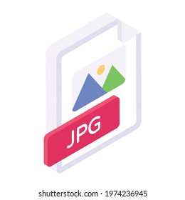 Image file vector, file extension in isometric style 