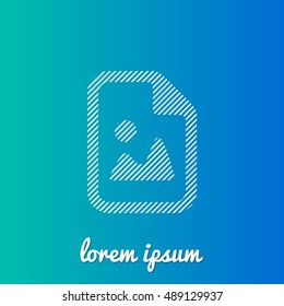 Image File White stroke fill with blue & green gradient background Icon / Logo Design