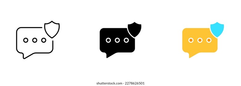 Un archivo de imagen de un reloj de pulsera con un icono de una burbuja de habla en la cara. Conjunto vectorial de iconos en línea, negro y estilos coloridos, aislados.