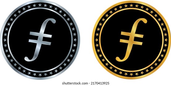 image of the filecoin virtual currency on a digital background. 3d illustration