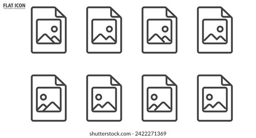 Image files icon set . Image flat icon. Simple set of gallery icon vector illustration. Picture vector icon set in transparent background. Gallery, image, picture symbol, photo signs.