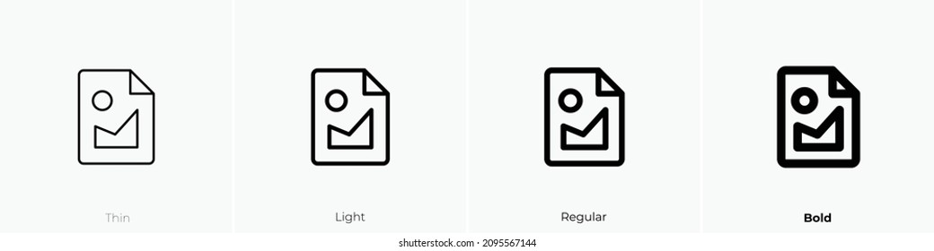 image files icon. Thin, Light Regular And Bold style design isolated on white background