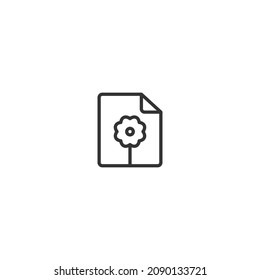 image files line icon, outline vector sign, pixel perfect icon