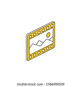 Image film Frame. Vector line, 3d stroke isometric, color web icon, new flat style. Creative illustration design, abstract idea for infographics.