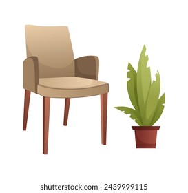 Image of the fire place. This illustration features a cozy fireplace seating area, making it a stunning focal point against a clean white background. Vector illustration.