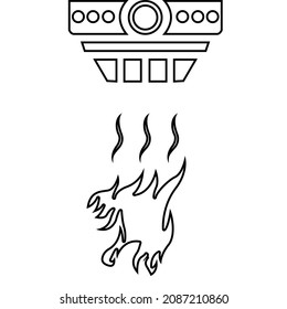image of fire safety system, vector illustration