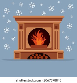 imagen de la chimenea, comodidad del hogar, ilustración vectorial