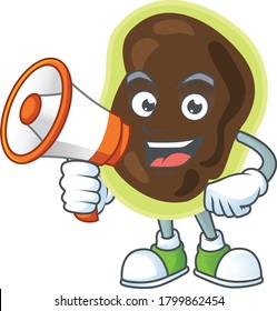 An image of firmicutes cartoon design style with a megaphone. Vector illustration