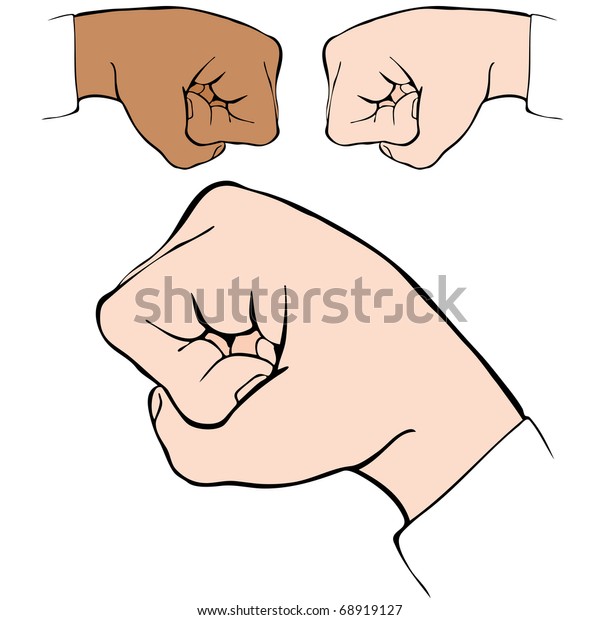 An image of a fist bump
handshake.