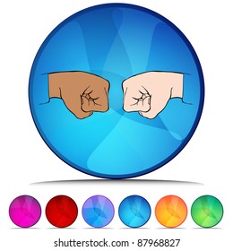 An image of a Fist Bump shiny button set.