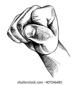 Image of the fist. Vector illustration.